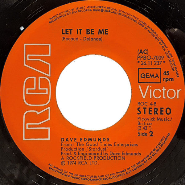 Dave Edmunds : Need A Shot Of Rhythm & Blues (7", Single)