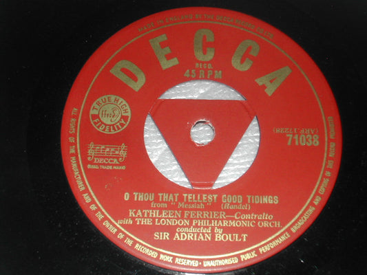 Kathleen Ferrier : O Thou That Tellest Good Tidings / Return, O God Of Hosts (7")