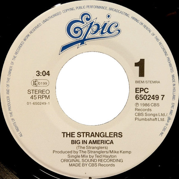 The Stranglers : Big In America (7", Single)