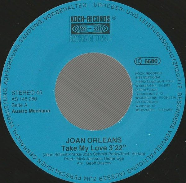 Joan Orleans : Take My Love (7", Single)