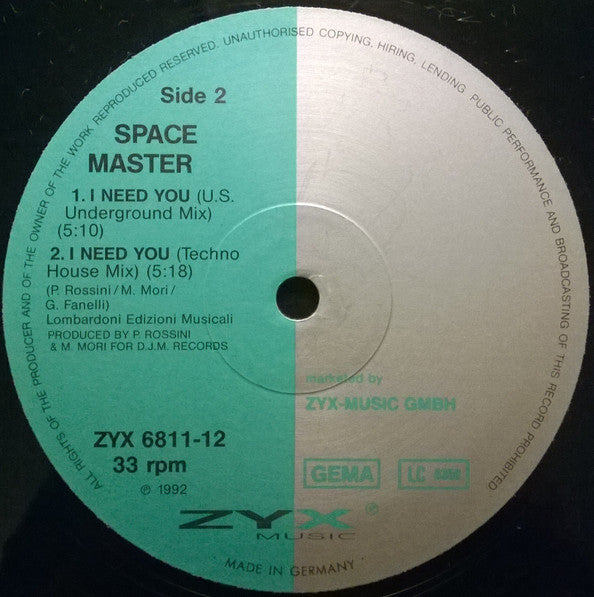 Space Master : I Need You (12")