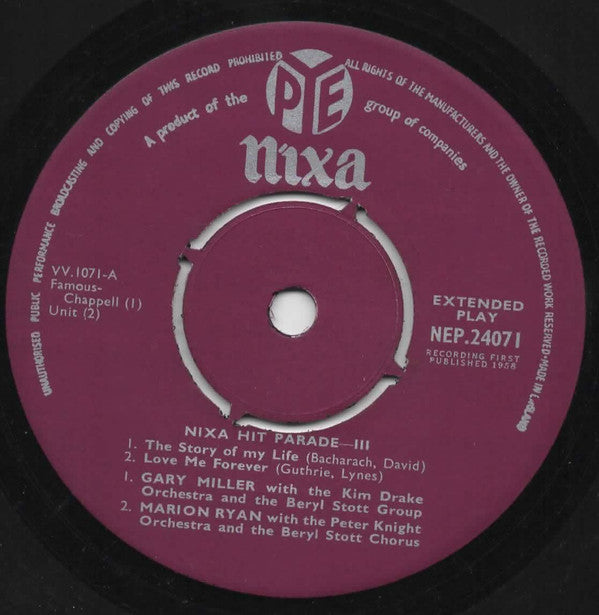 Various : Nixa Hit Parade 3 (7", EP)