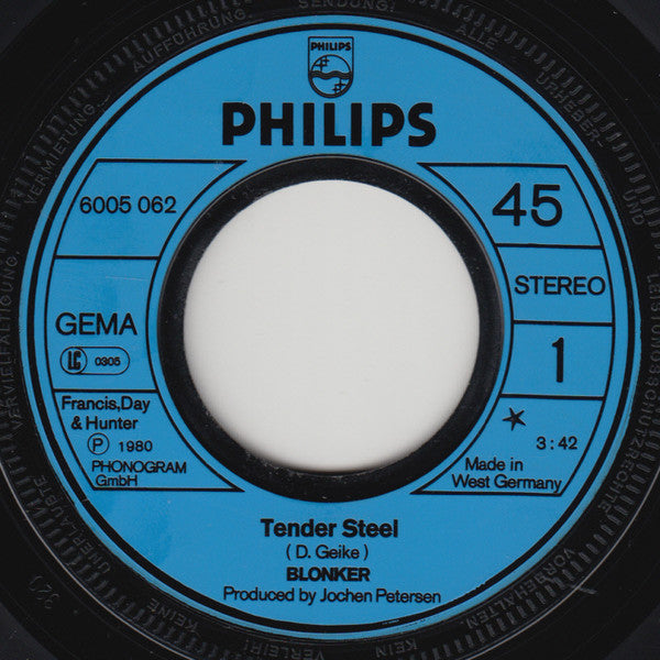 Blonker : Sidewalk Café / Tender Steel (7", Single)