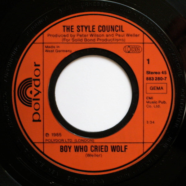 The Style Council : Boy Who Cried Wolf (7", Single)