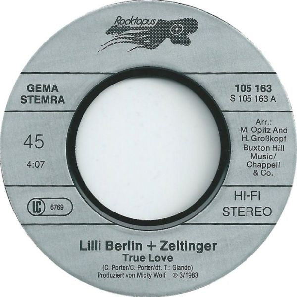 Lilli Berlin (2) & Jürgen Zeltinger : True Love (7", Single)