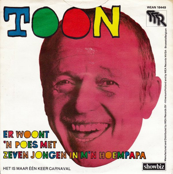 Toon Hermans : Er Woont 'n Poes Met Zeven Jongen In M'n Hoempapa (7", Single, Mono)