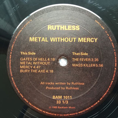 Ruthless (2) : Metal Without Mercy (12", MiniAlbum)