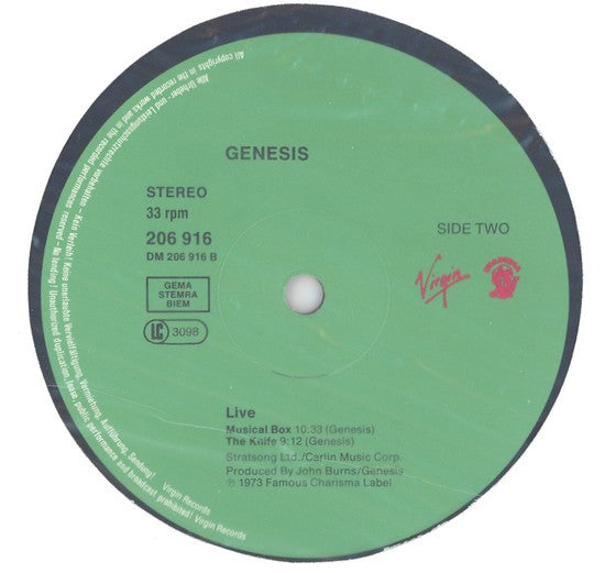 Genesis : Live (LP, Album, RE)