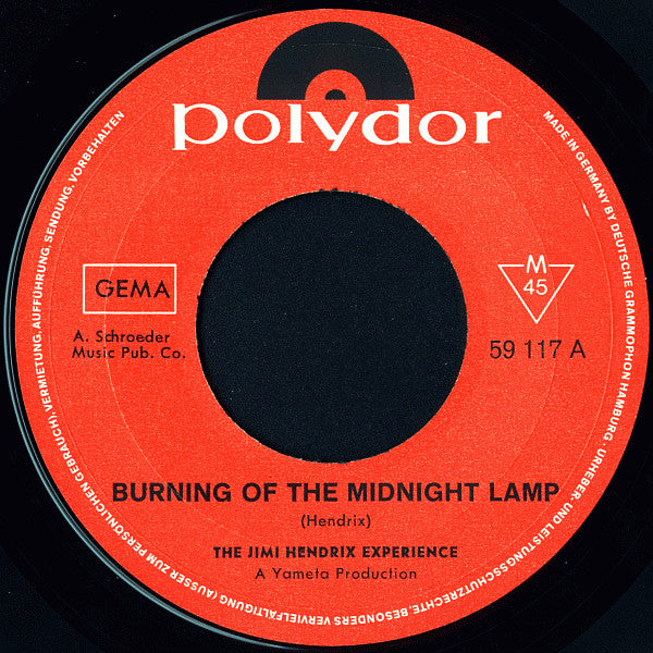 The Jimi Hendrix Experience : Burning Of The Midnight Lamp (7", Single, Mono)