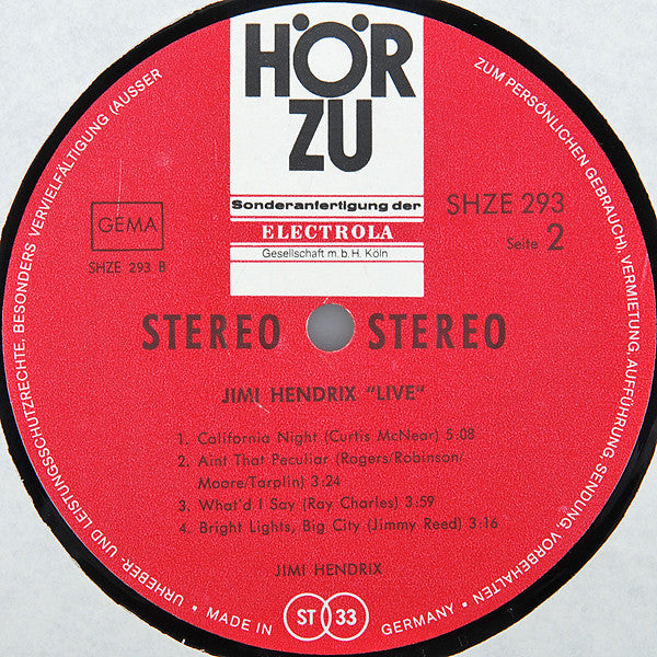 Jimi Hendrix : Live (LP)