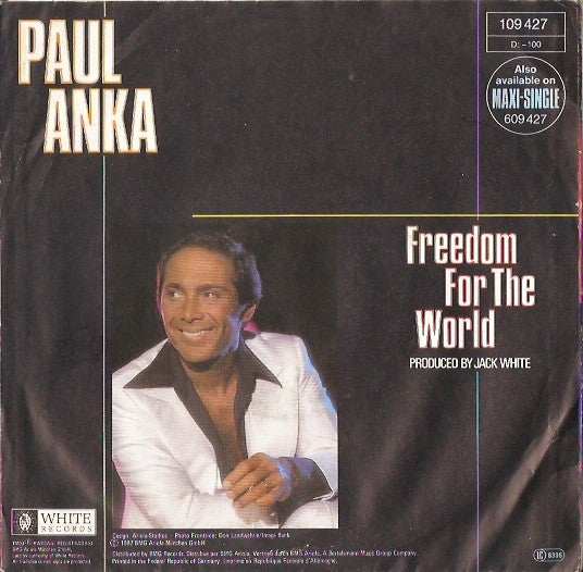 Paul Anka : Freedom For The World (7", Single)