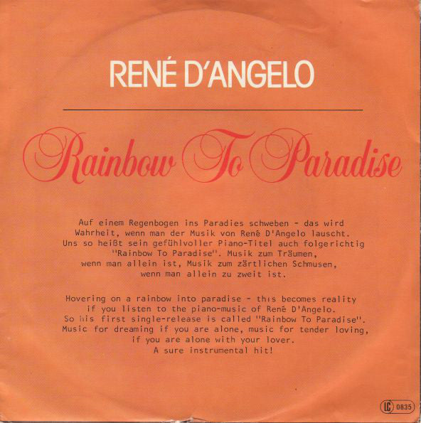 René D'Angelo : Rainbow To Paradise Part 1+2 (7", Single)