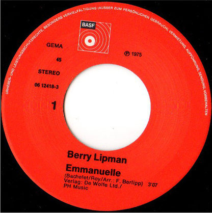 Berry Lipman And His Orchestra* : Emmanuelle (7", Single)