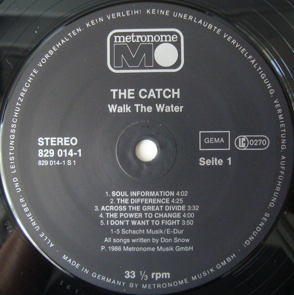 The Catch : Walk The Water (LP, Album)