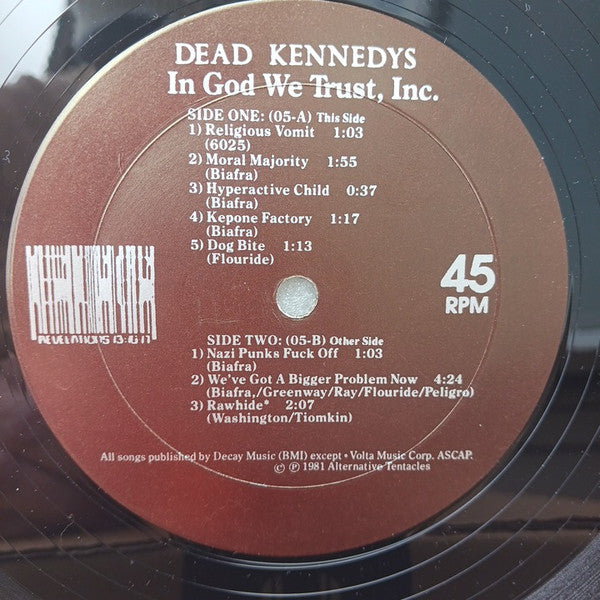 Dead Kennedys : In God We Trust, Inc. (12", EP, RE, Mon)