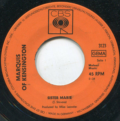 Marquis Of Kensington : Sister Marie / Flash (7", Single, Mono)