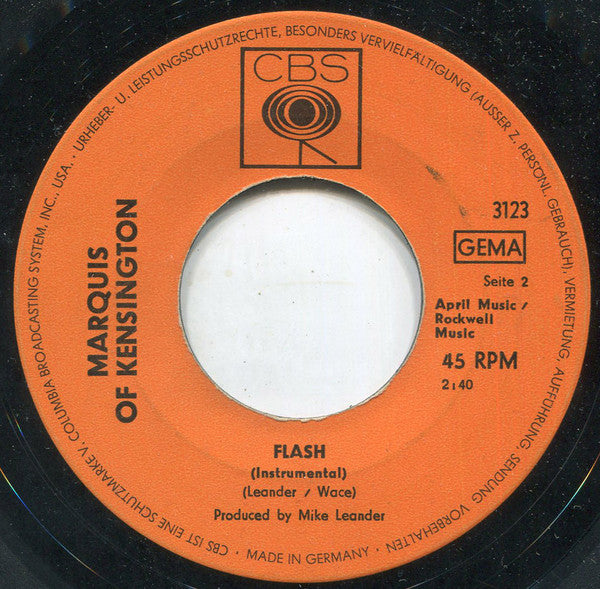 Marquis Of Kensington : Sister Marie / Flash (7", Single, Mono)