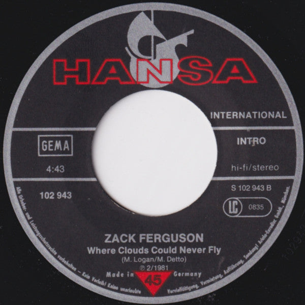 Zack Ferguson : Aa Aa Uu Ae Ee  / Where Clouds Could Never Fly (7", Single)