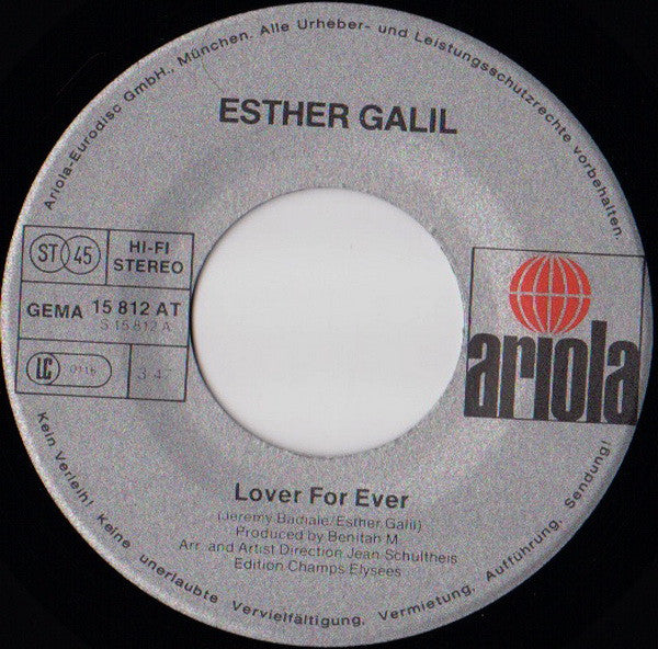 Esther Galil : Lover For Ever  (7", Single)