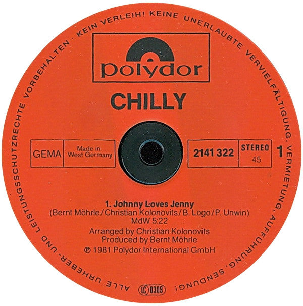 Chilly : Johnny Loves Jenny (12", Maxi)