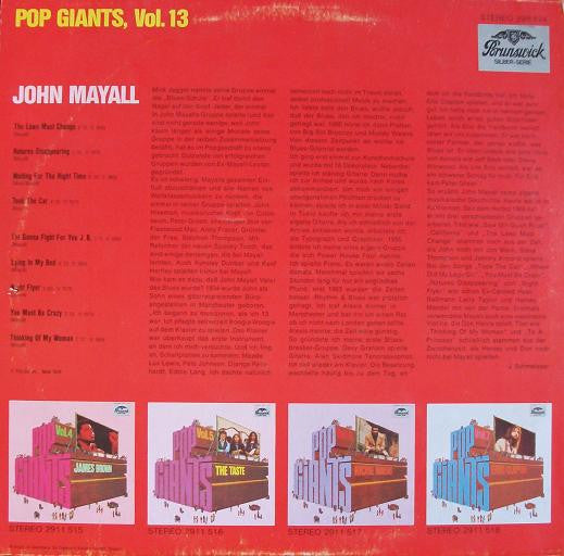 John Mayall & The Bluesbreakers : Pop Giants, Vol. 13 (LP, Comp)