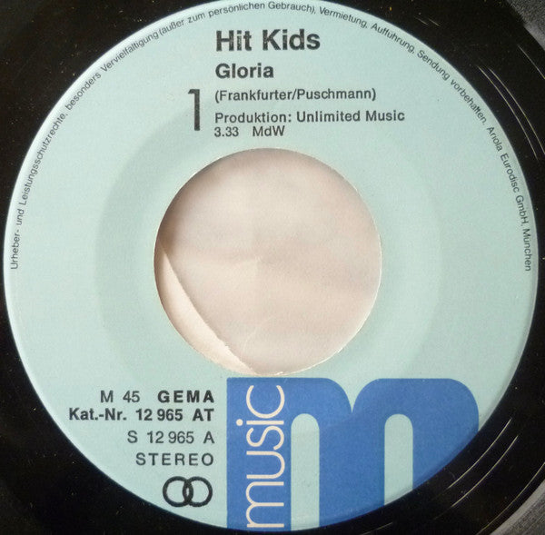 Hit Kids : Gloria (7", Single)