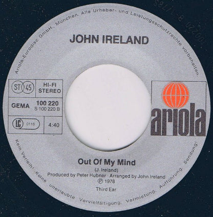 John Ireland (2) : You're Living Inside My Head (7", Single)