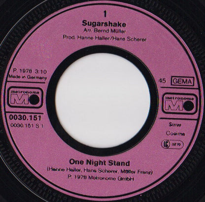 Sugarshake : One Night Stand (7", Single)