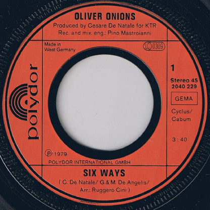 Oliver Onions : Six Ways (7", Single)