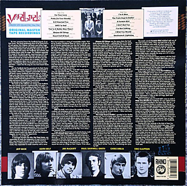 The Yardbirds : Greatest Hits, Volume One: 1964-1966 (LP, Album, Comp)