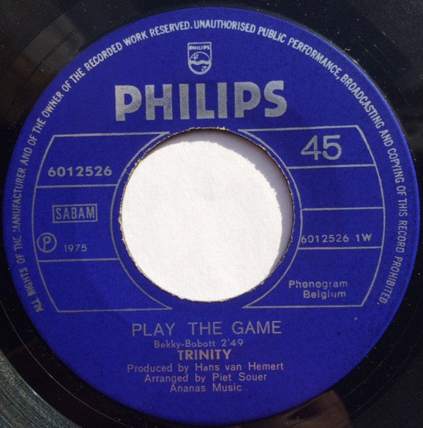 Trinity (14) : Play The Game (7", Single)