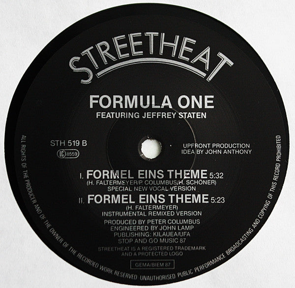 Formula One (3) Featuring Jeffrey Staten : Formel Eins Theme (12", Maxi)