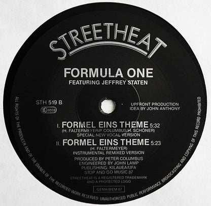 Formula One (3) Featuring Jeffrey Staten : Formel Eins Theme (12", Maxi)