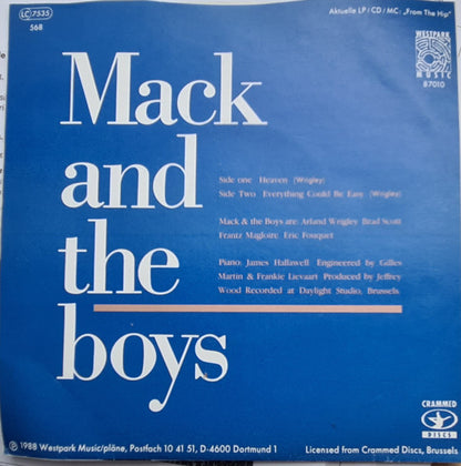 Mack And The Boys : Heaven (7", Single)