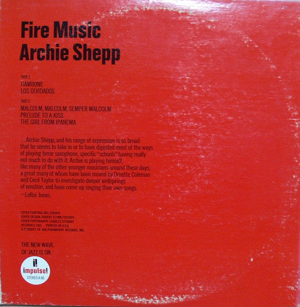 Archie Shepp : Fire Music (LP, Album, RE, Gat)