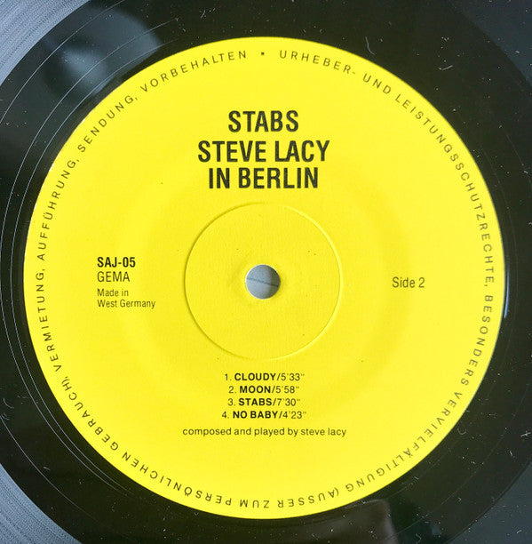 Steve Lacy : Stabs / Solo In Berlin (LP, Album)