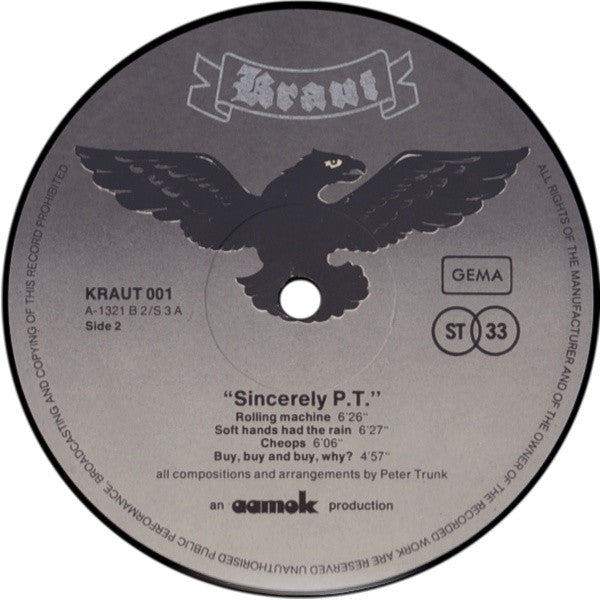 Sincerely P.T. : Sincerely P.T. (LP, Album, Promo)