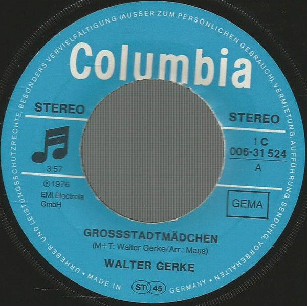 Walter Gerke : Großstadtmädchen (7", Single)