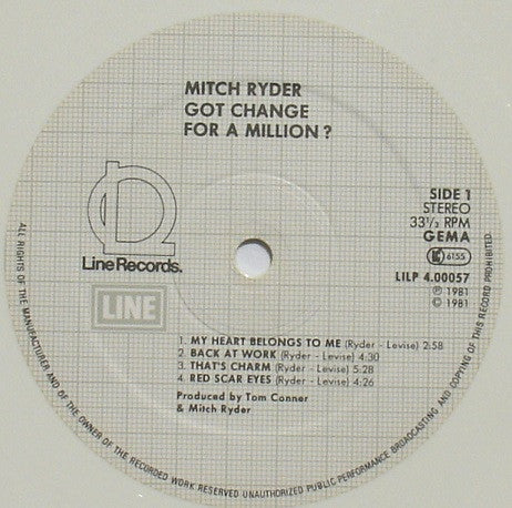 Mitch Ryder : Got Change For A Million? (LP, Album, RE, Whi)