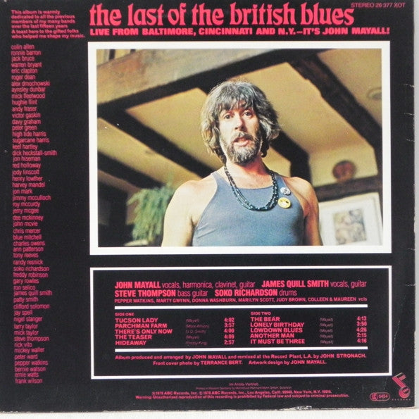 John Mayall : The Last Of The British Blues (LP, Album)