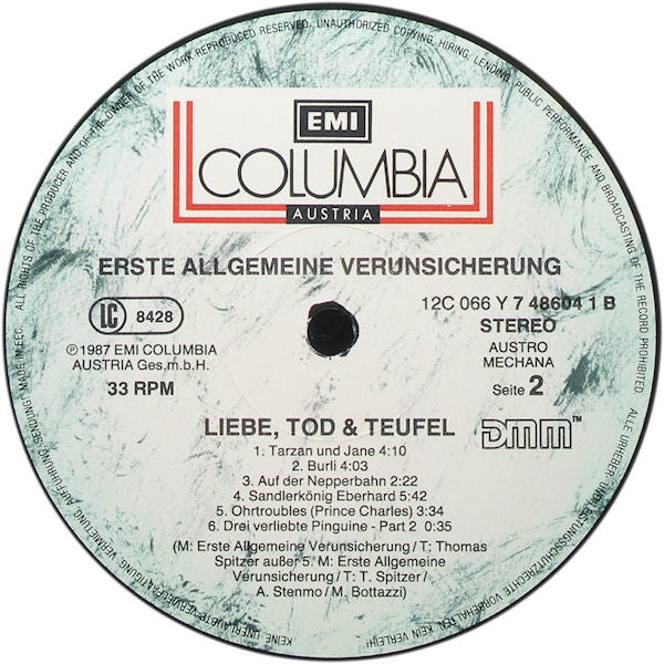 EAV (Erste Allgemeine Verunsicherung) : Liebe, Tod & Teufel (Teil 1) (LP, Album)