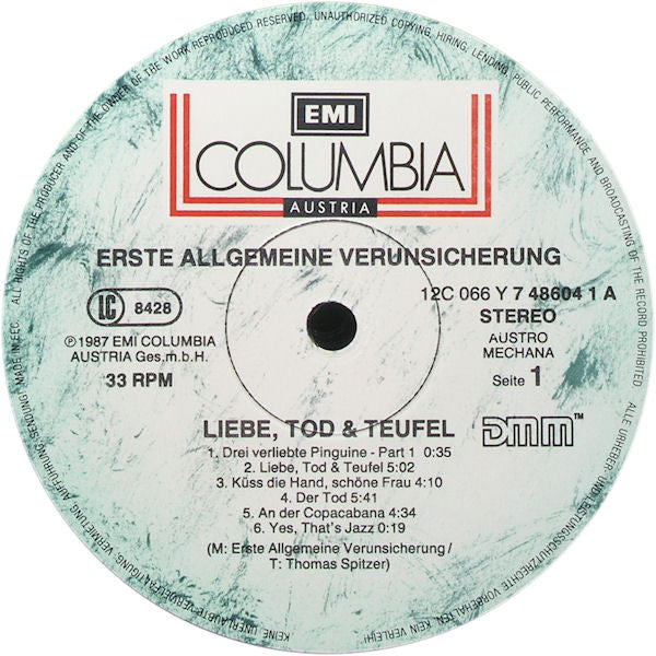 EAV (Erste Allgemeine Verunsicherung) : Liebe, Tod & Teufel (Teil 1) (LP, Album)