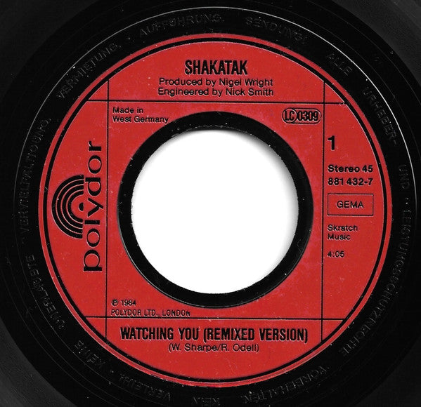 Shakatak : Watching You (7", Single)