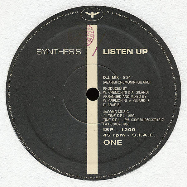 Synthesis : Listen Up (12")