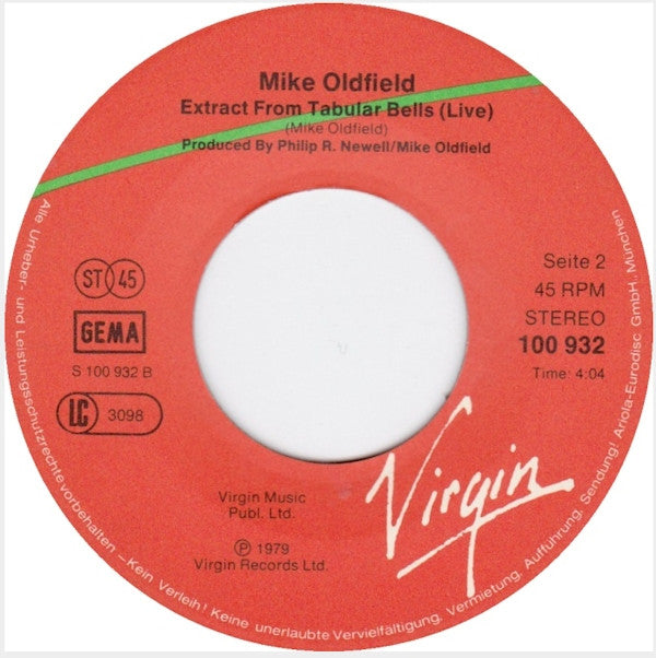 Mike Oldfield : Guilty (Live) (7", Single)