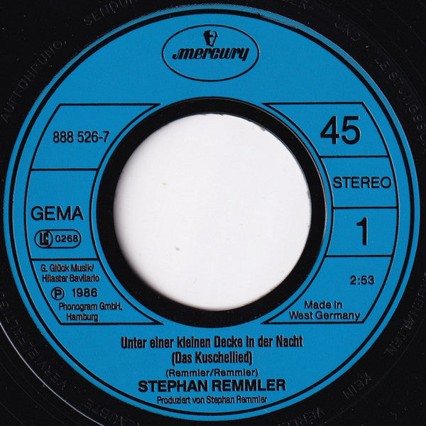 Stephan Remmler : Unter Einer Kleinen Decke In Der Nacht (Das Kuschellied) (7", Single)