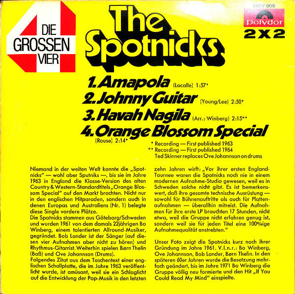 The Spotnicks : Die Grossen Vier Von The Spotnicks (2x7")