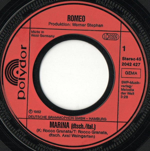 Romeo Utech : Marina (7", Single)