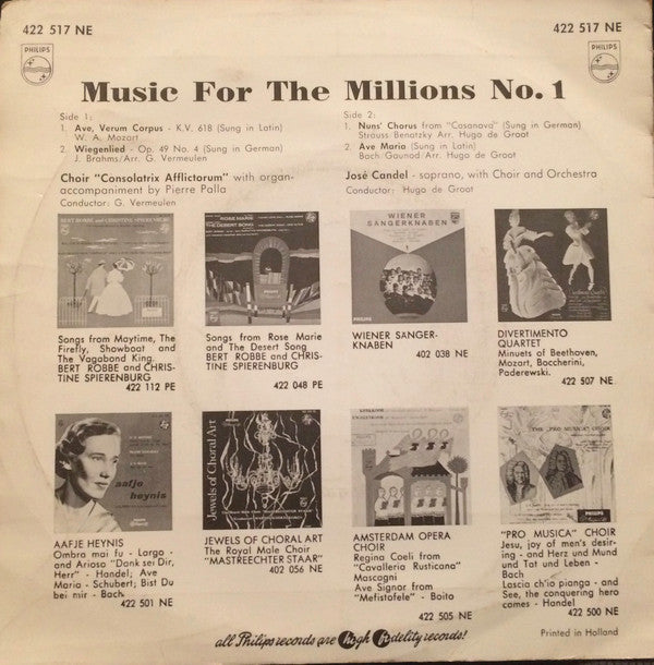 Various : Music For The Millions - No.1 (7", EP)