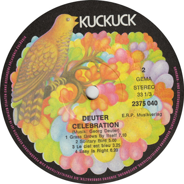 Deuter : Celebration (LP, Album, RE)